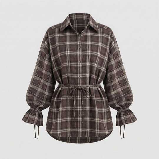 Damen Hemdbluse Karo Oversize