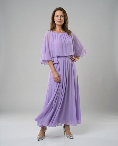 Maxikleid Sommer mit Capeärmeln