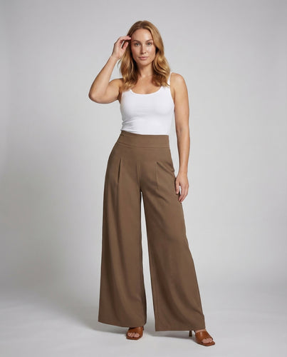 Damen Palazzo Hose Extraweit High Waist