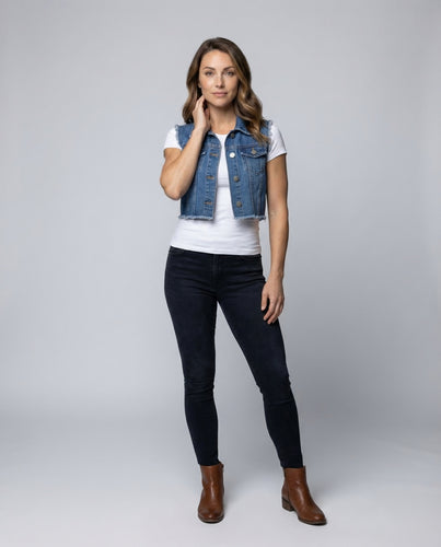 Damen Jeansweste Kurz