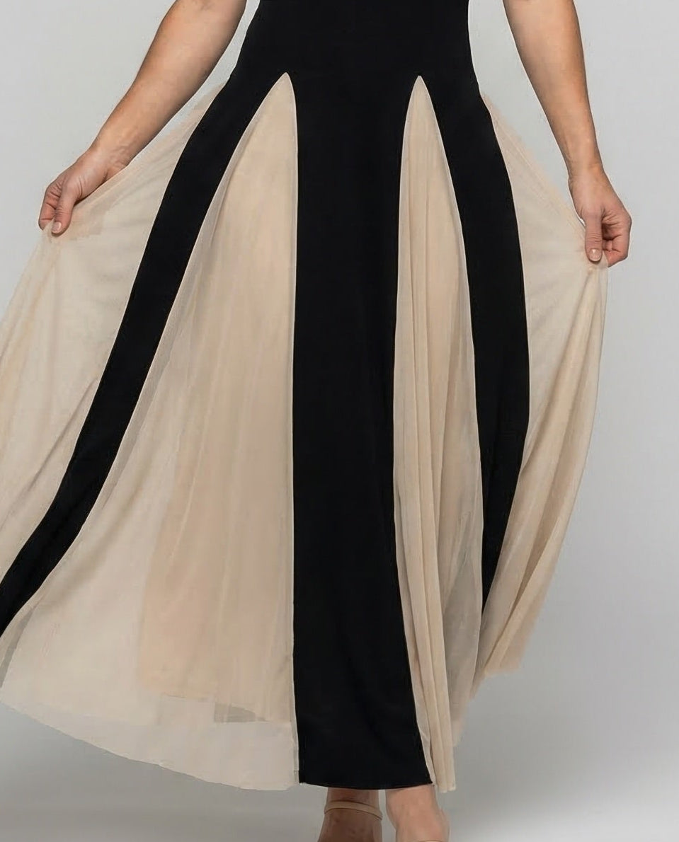 Damen Maxikleid Quadrat Ausschnitt