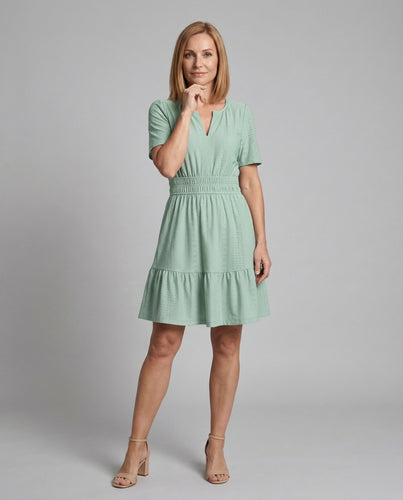 Damen Sommerkleid A-Linie mit Lochstickerei