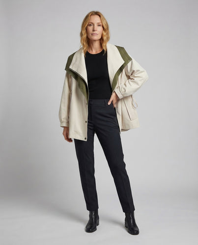 Damen Zweilagige Utilityjacke Wendekragen