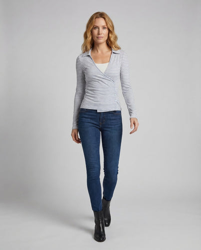 Damen Wickel-Strickcardigan V-Ausschnitt