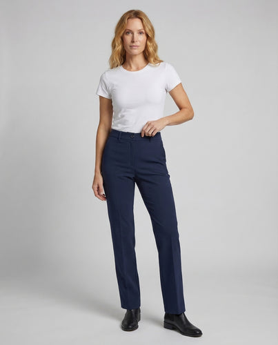 Damen Business-Stretchhose Schmale Bundblende
