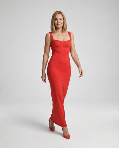 Elegantes Midikleid mit Spaghettiträgern