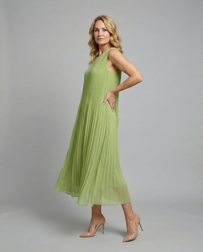 Damen Midikleid plissiert Chiffon