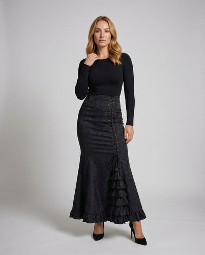 Damen hochtaillierter Meerjungfrauen-Rock aus Jacquard