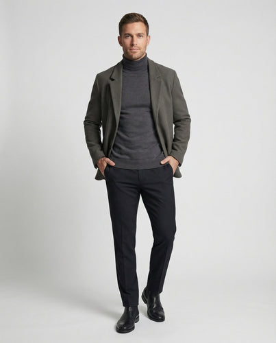Herren Herbst-Winter-Kombi Elegant Blazer Rollkragen