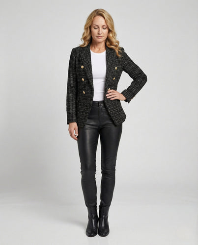 Damen Blazer Bouclé Karo elegant