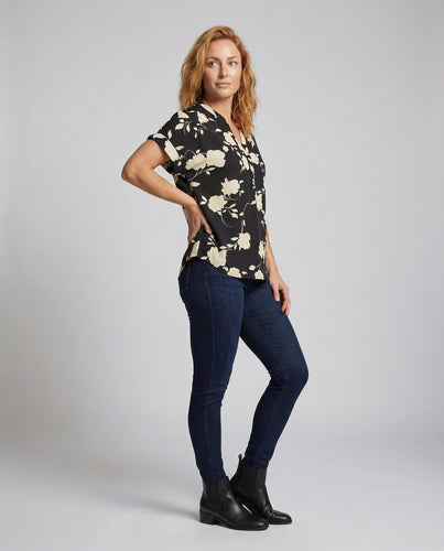 Damen Florales Oversize Blusenshirt