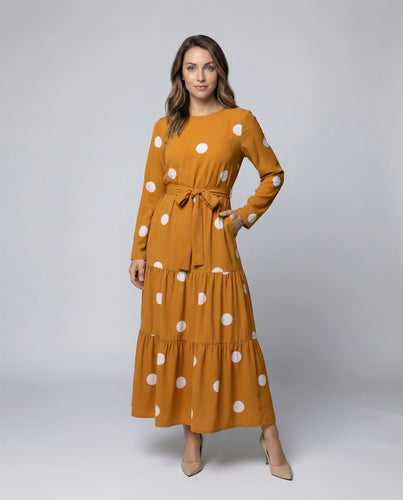 Damen Fließende Bindegürtel Stufenmaxikleid