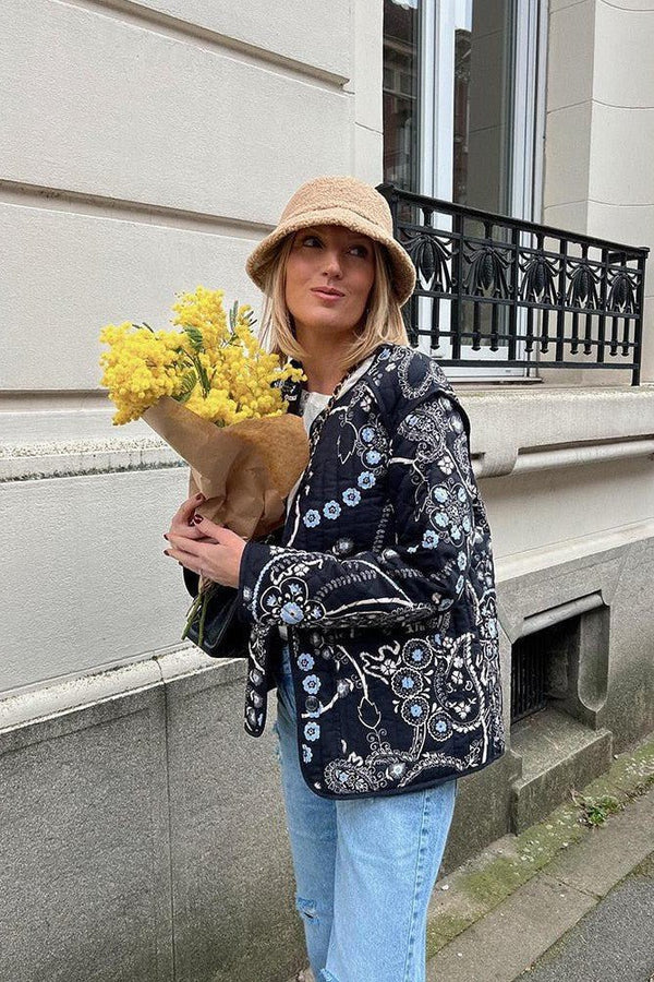 R&B | Weinlesejacke mit Blumendruck