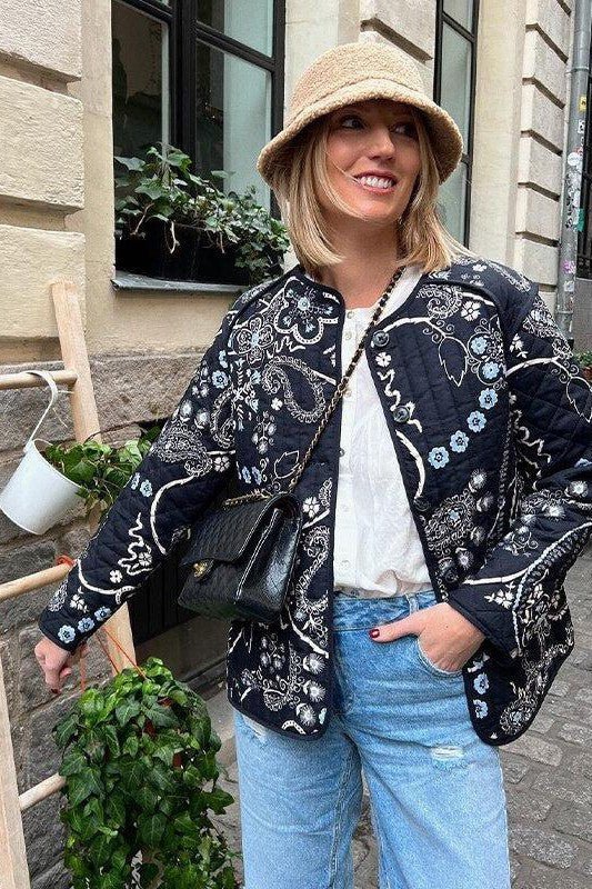 R&B | Weinlesejacke mit Blumendruck