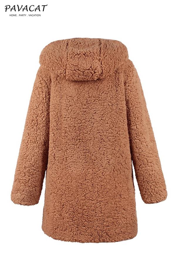 R&B | Faux Lammwoll Dicke Jacke Lila/schwarz