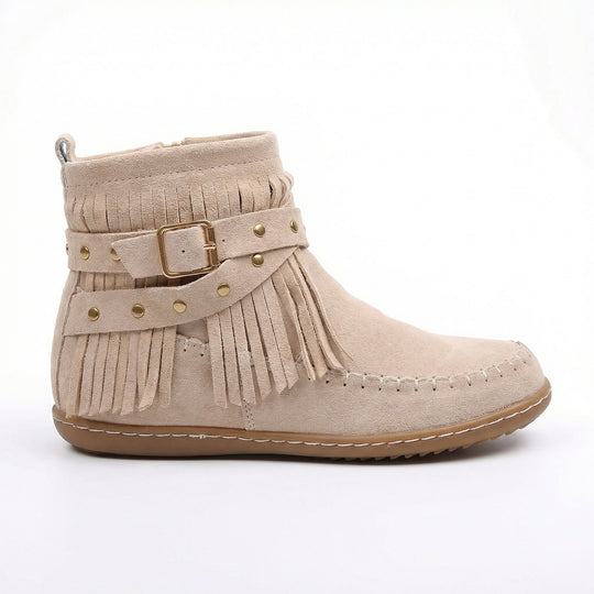 R&B Warme Vintage-Stiefel mit Fransen