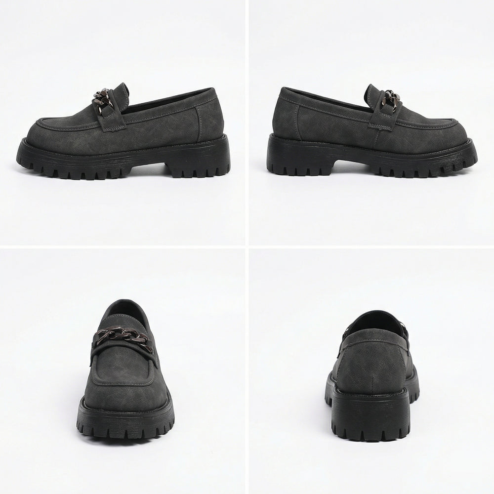 Damen Chunky Loafers mit Ketten-Applikation und robustem Profil R&B