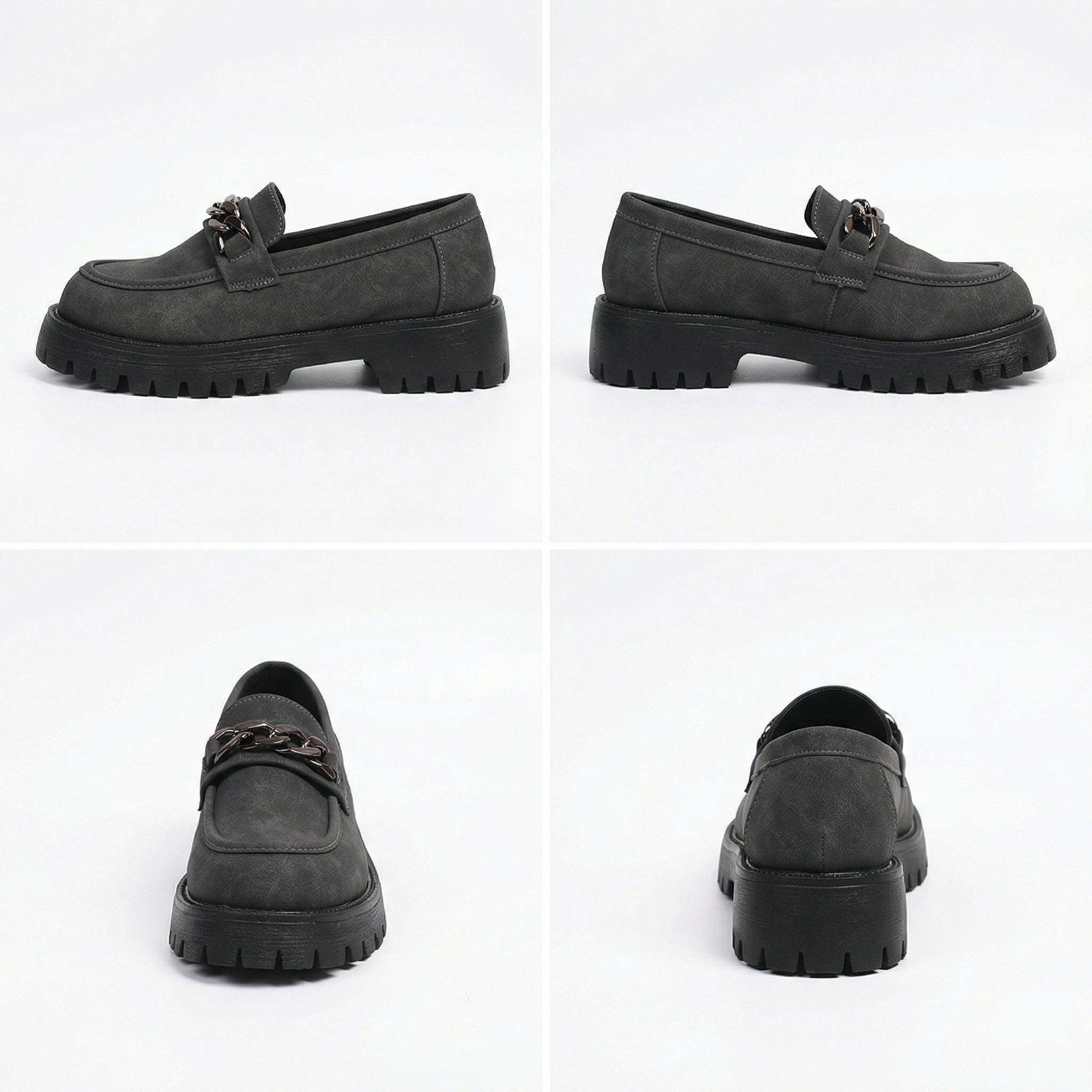 Damen Chunky Loafers mit Ketten-Applikation und robustem Profil R&B