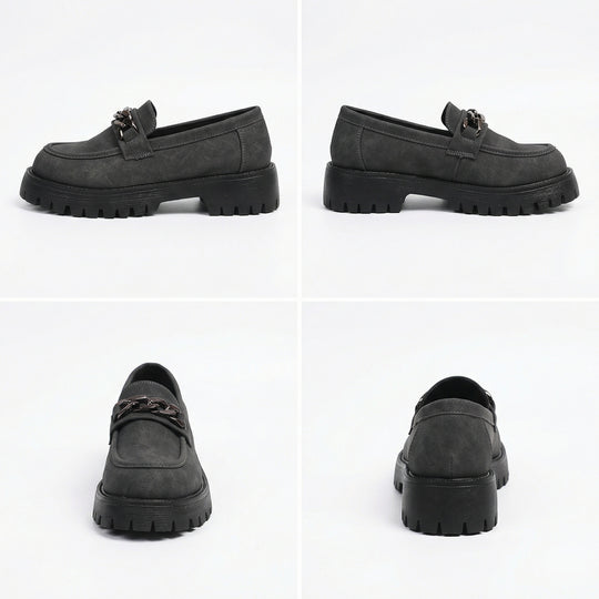 Damen Chunky Loafers mit Ketten-Applikation und robustem Profil R&B