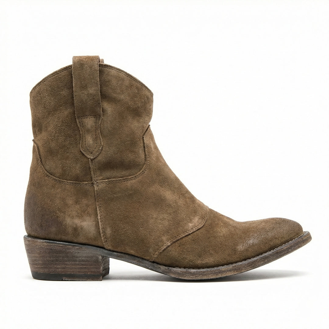 Kurze Cowboy-Stiefel | Western | Wildleder | Knöchel-Stiefel | Damenstiefel R&B