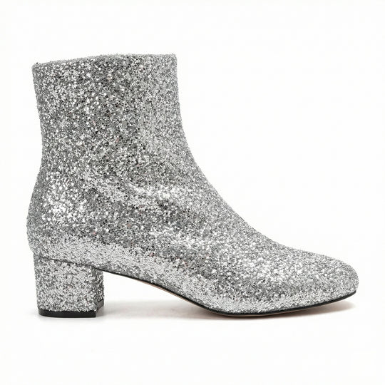 R&B | Glitzernde Ankle Boots Mit Blockabsatz