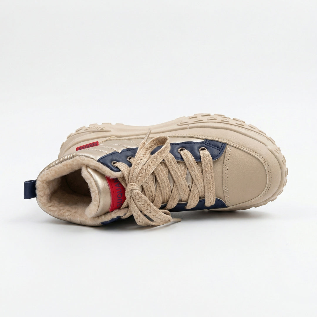 Damen gefütterte Winter-Sneaker mit hohem Kragen und rutschfester Sohle R&B