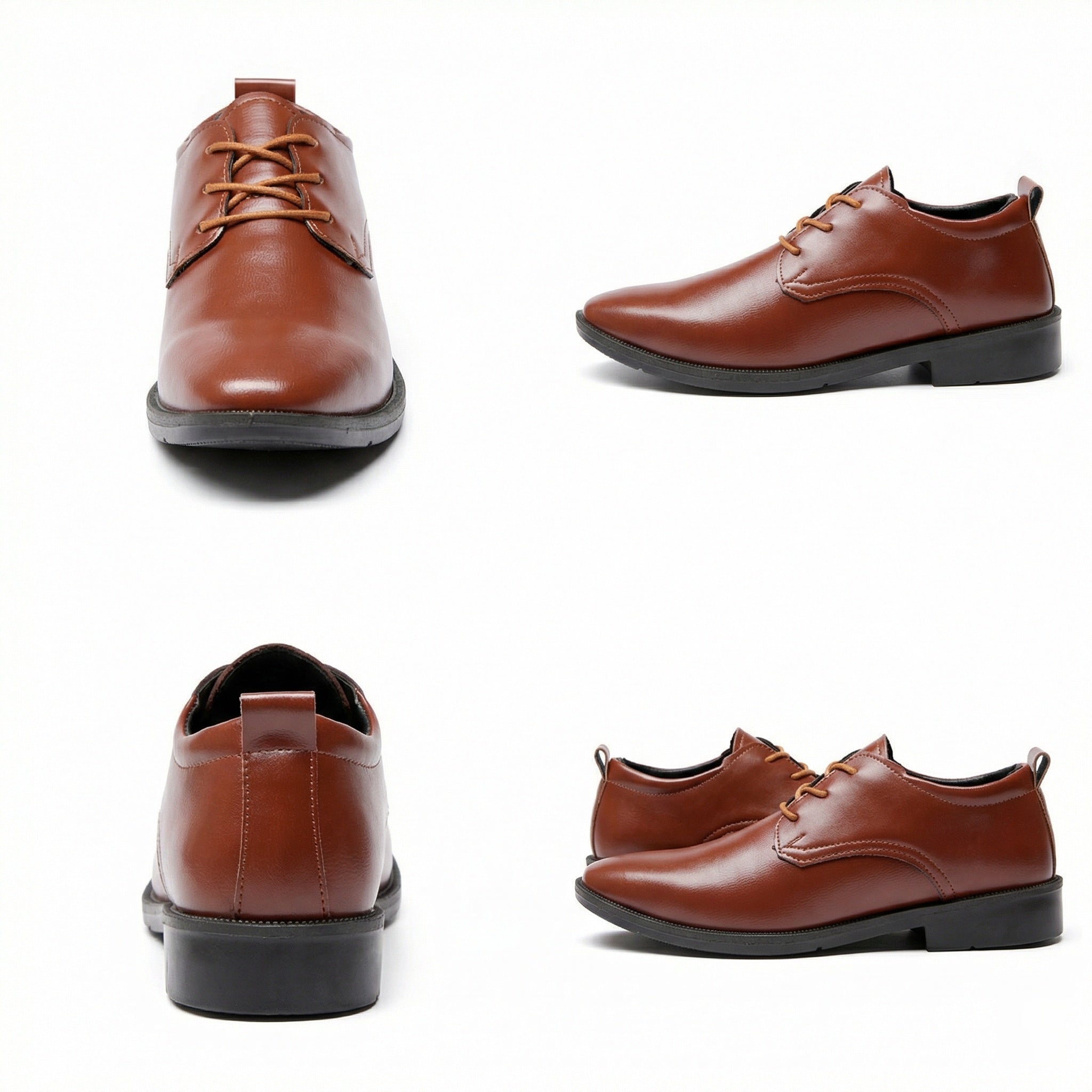 Herren Elegante Leder Schnürschuhe mit rutschfester Sohle R&B