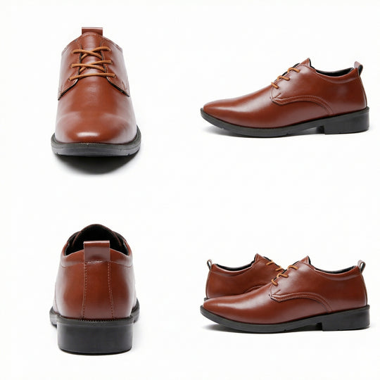 Herren Elegante Leder Schnürschuhe mit rutschfester Sohle R&B