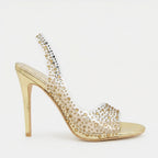 Damen Glamouröse High Heel Sandalen mit funkelndem Strassbesatz R&B