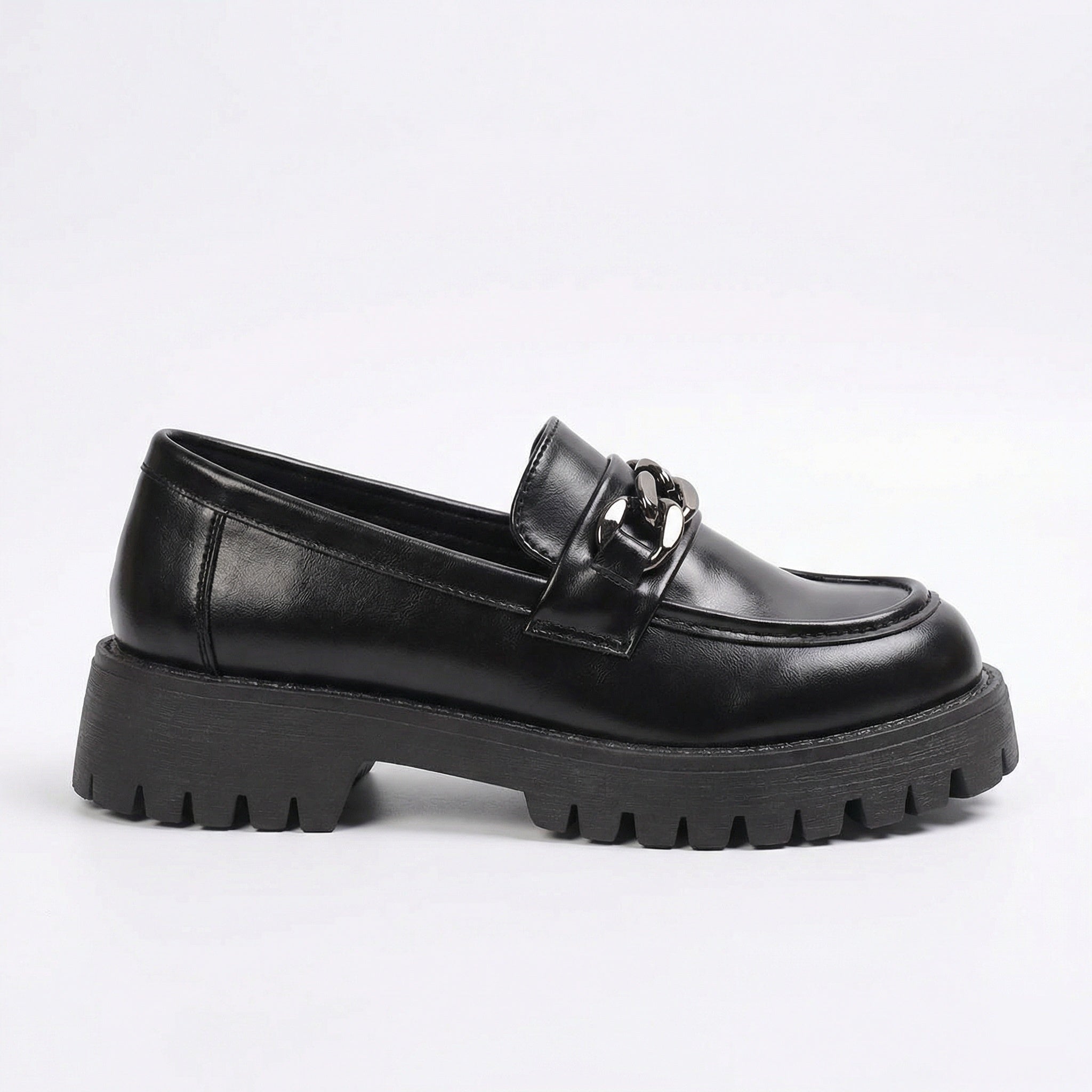 Damen Chunky Loafers mit Ketten-Applikation und robustem Profil R&B