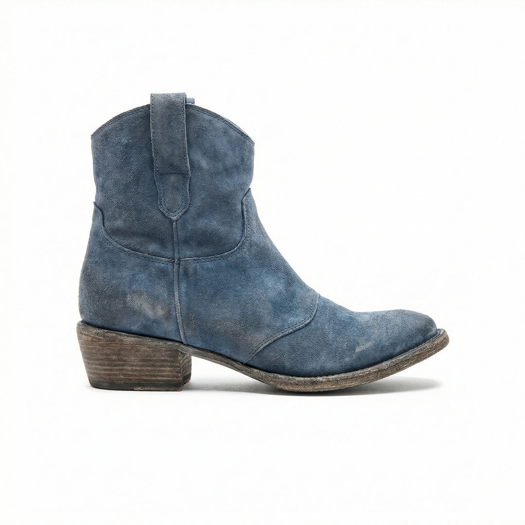 Kurze Cowboy-Stiefel | Western | Wildleder | Knöchel-Stiefel | Damenstiefel R&B