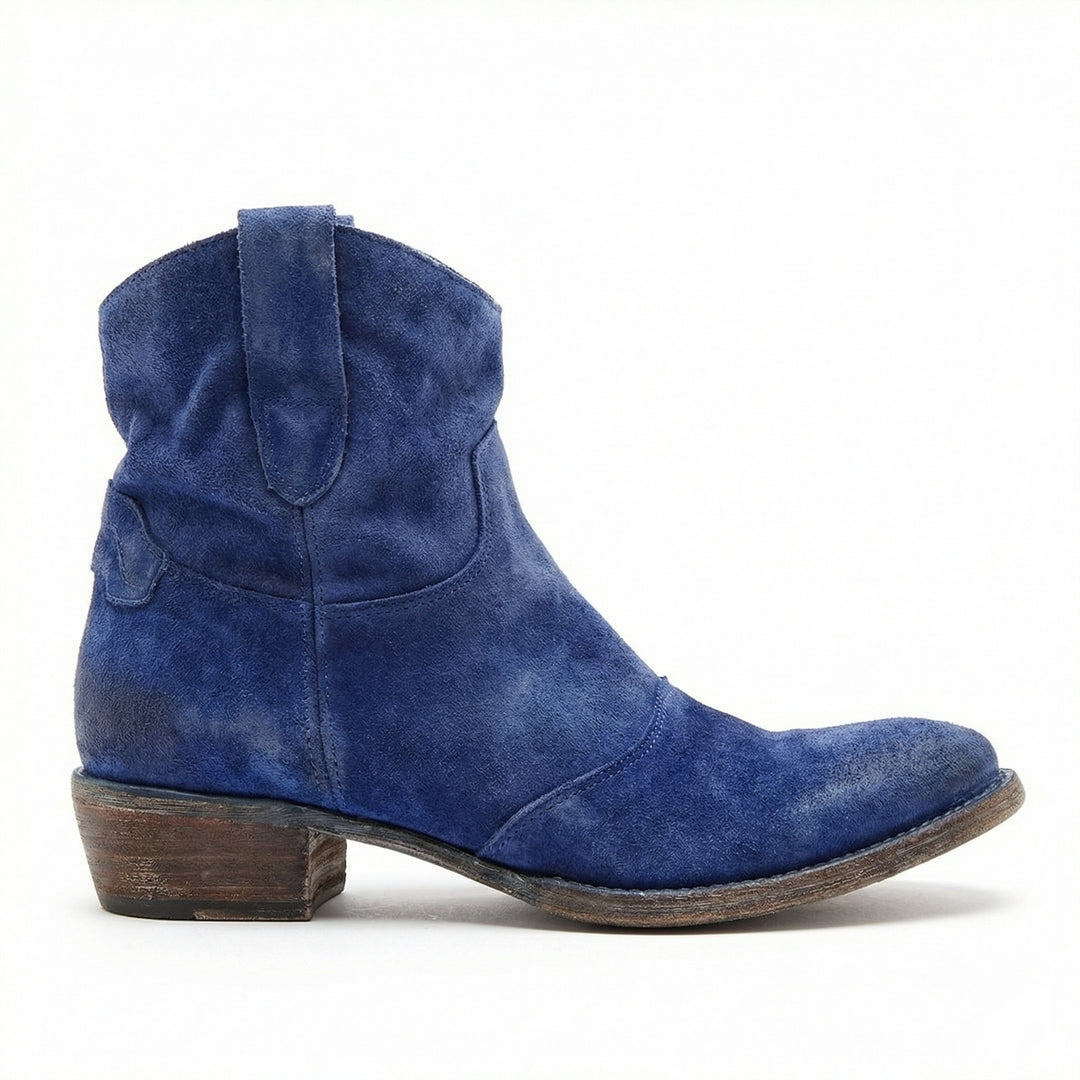 Kurze Cowboy-Stiefel | Western | Wildleder | Knöchel-Stiefel | Damenstiefel R&B