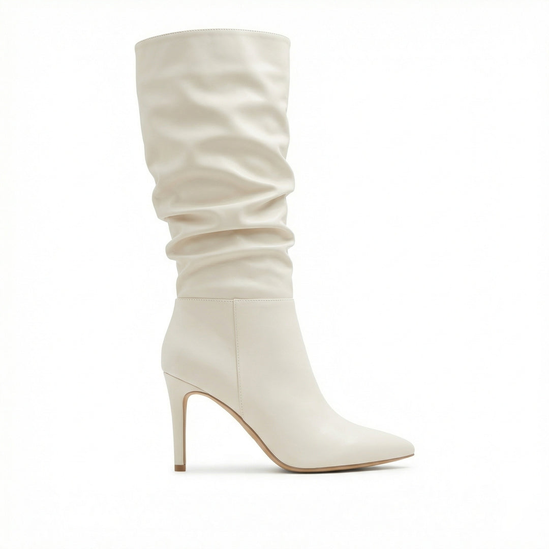 Damen High Heels Stiefel mit Gerafftem Design R&B