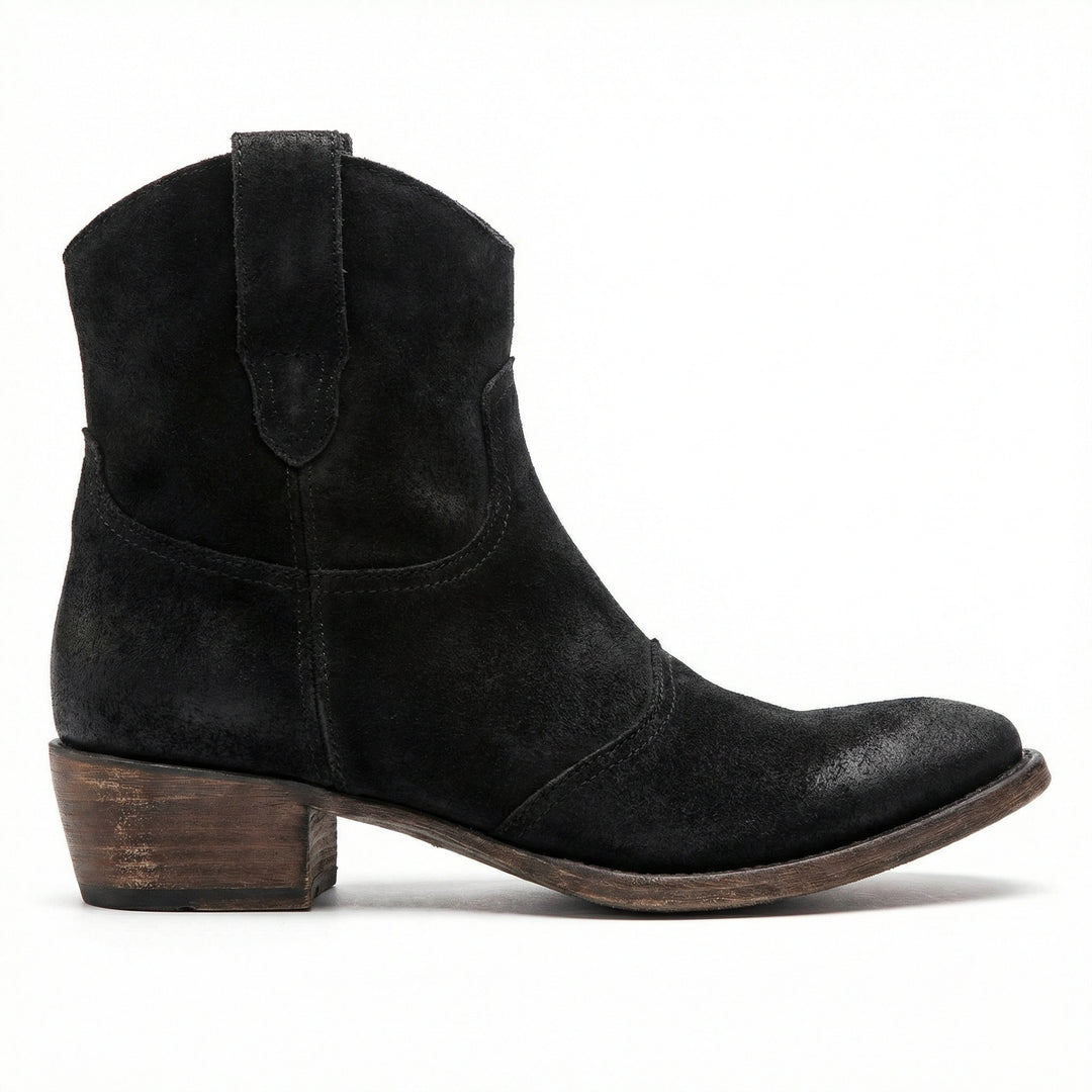 Kurze Cowboy-Stiefel | Western | Wildleder | Knöchel-Stiefel | Damenstiefel R&B