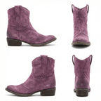 Kurze Cowboy-Stiefel | Western | Wildleder | Knöchel-Stiefel | Damenstiefel R&B