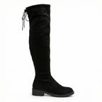 Damen Overknee-Stiefel aus weichem Wildleder mit praktischer Schnürung R&B