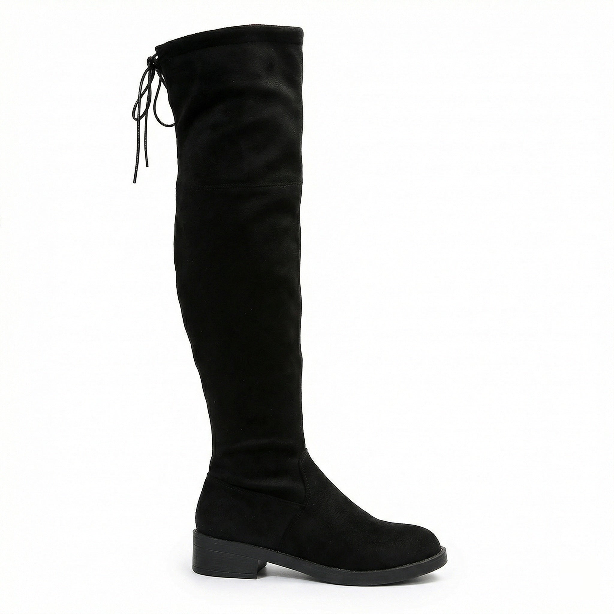 Damen Overknee-Stiefel aus weichem Wildleder mit praktischer Schnürung R&B
