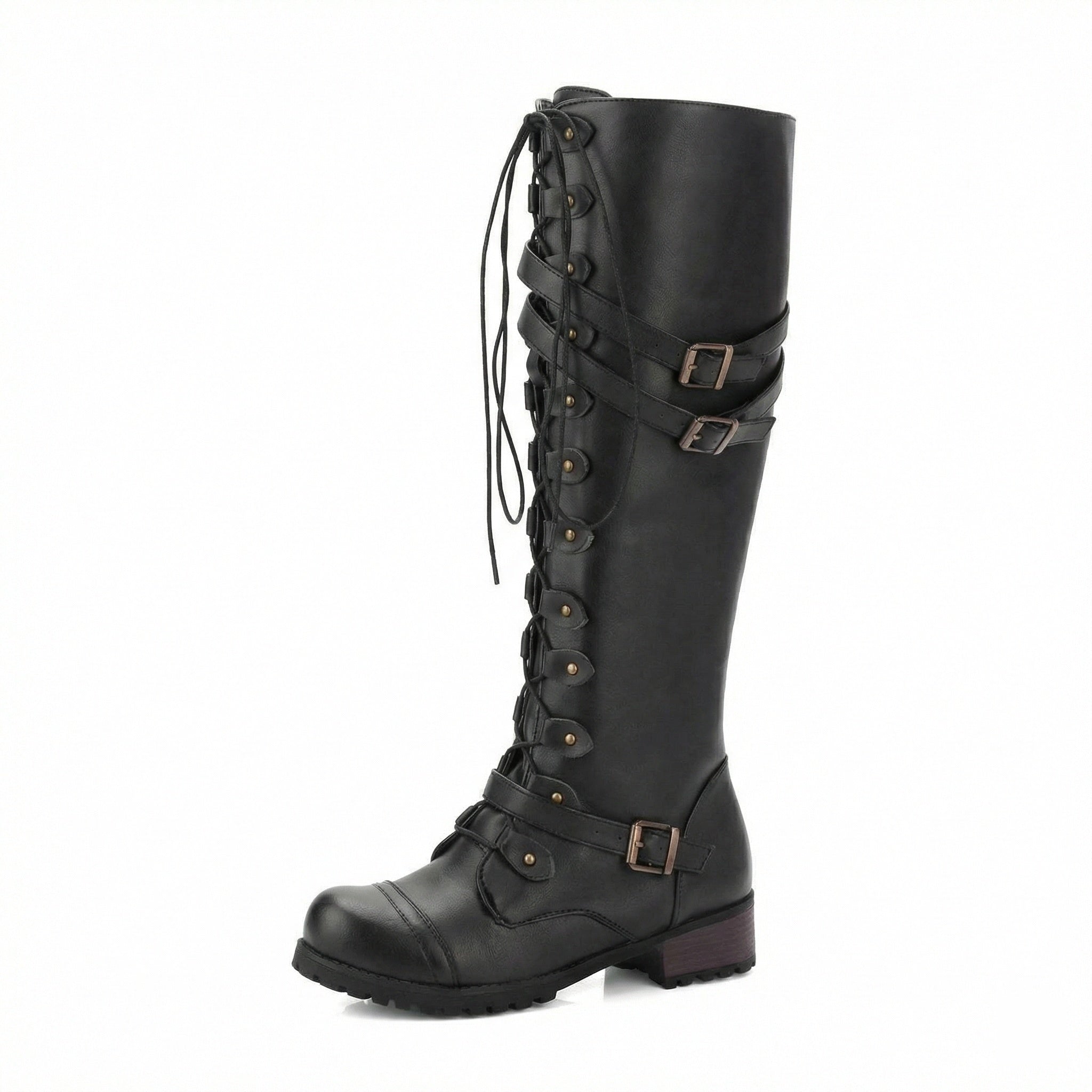 Steampunk-Inspirierte Damen Schnürstiefel R&B