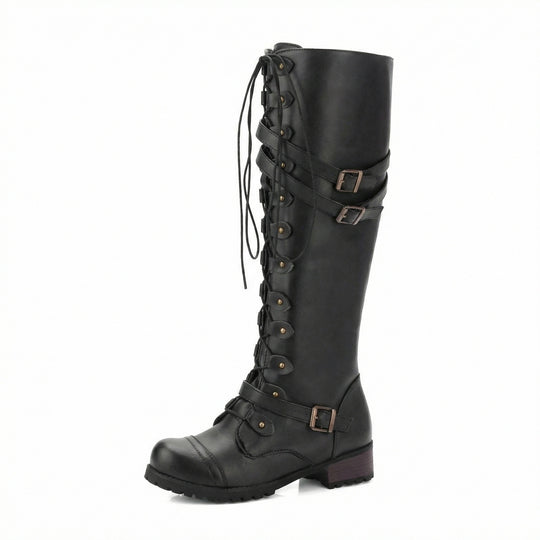 Steampunk-Inspirierte Damen Schnürstiefel R&B
