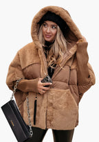 R&B | Winterjacke mit Kapuze - Modische Teddy-Steppjacke für Outdoor und Alltag