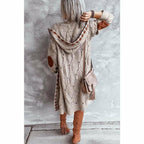 R&B | Lange Strickjacke mit Kapuze