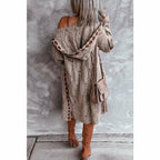 R&B | Lange Strickjacke mit Kapuze