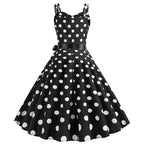 Vintage Rockabilly schwarze Polka Dots
