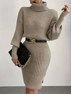 R&B | Strick Damen Satz mit Rollkragenpullover und Midi Rock