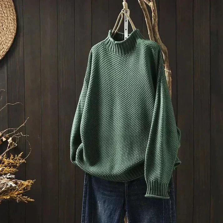R&B | Sweatshirt - Bequemer Oversize-Strickpullover mit Rollkragen
