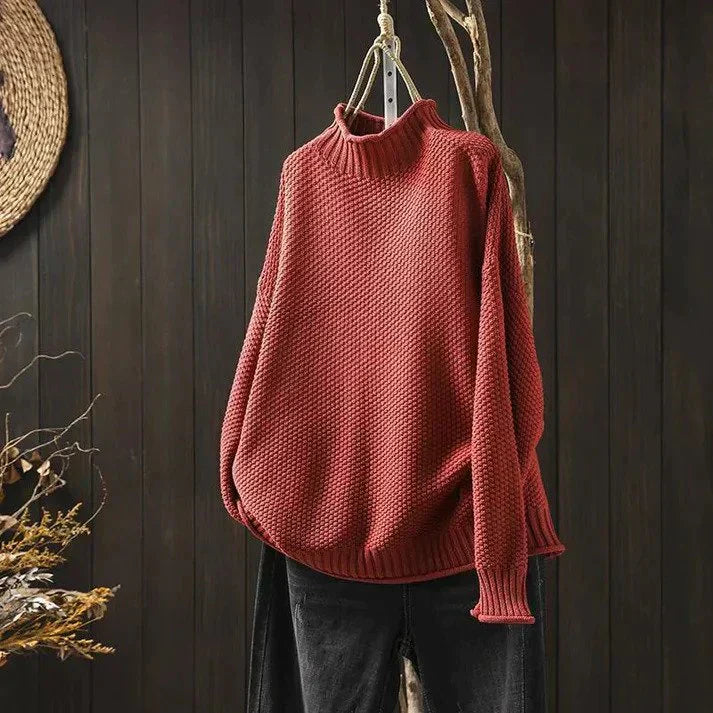 R&B | Sweatshirt - Bequemer Oversize-Strickpullover mit Rollkragen