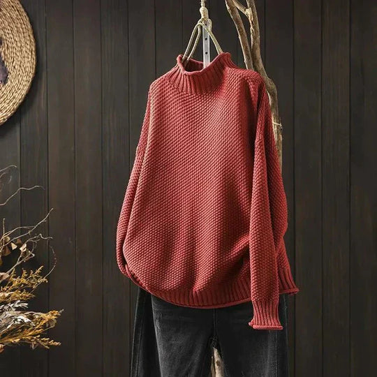 R&B | Sweatshirt - Bequemer Oversize-Strickpullover mit Rollkragen