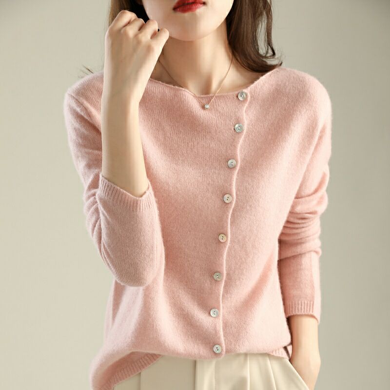 R&B | Strickjacke Weiches Strick Knopfverschluss Bequemer Lässiger Schnitt