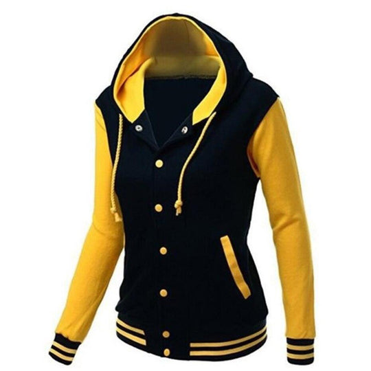 R&B | Lässige Langärmelig Kapuze Jacke mit Knöpfen