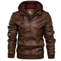 R&B | Herren Kunstlederjacke mit abnehmbarer Kapuze